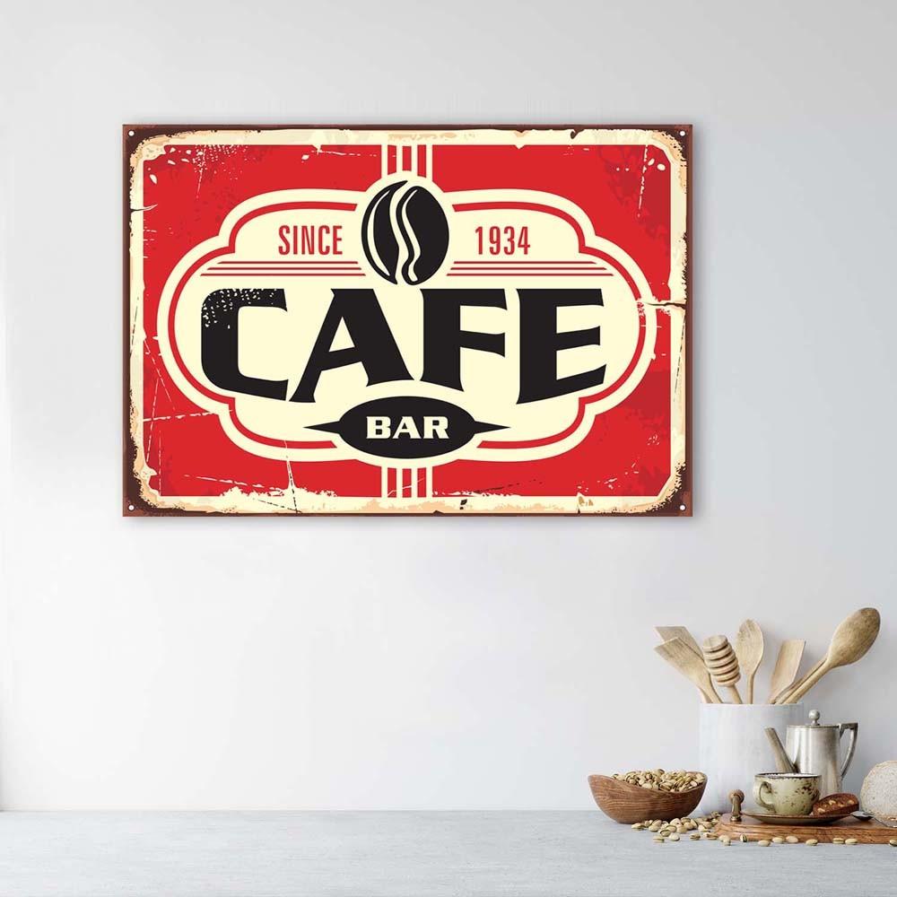 Canvas Print Retro Poster Sign Cafe