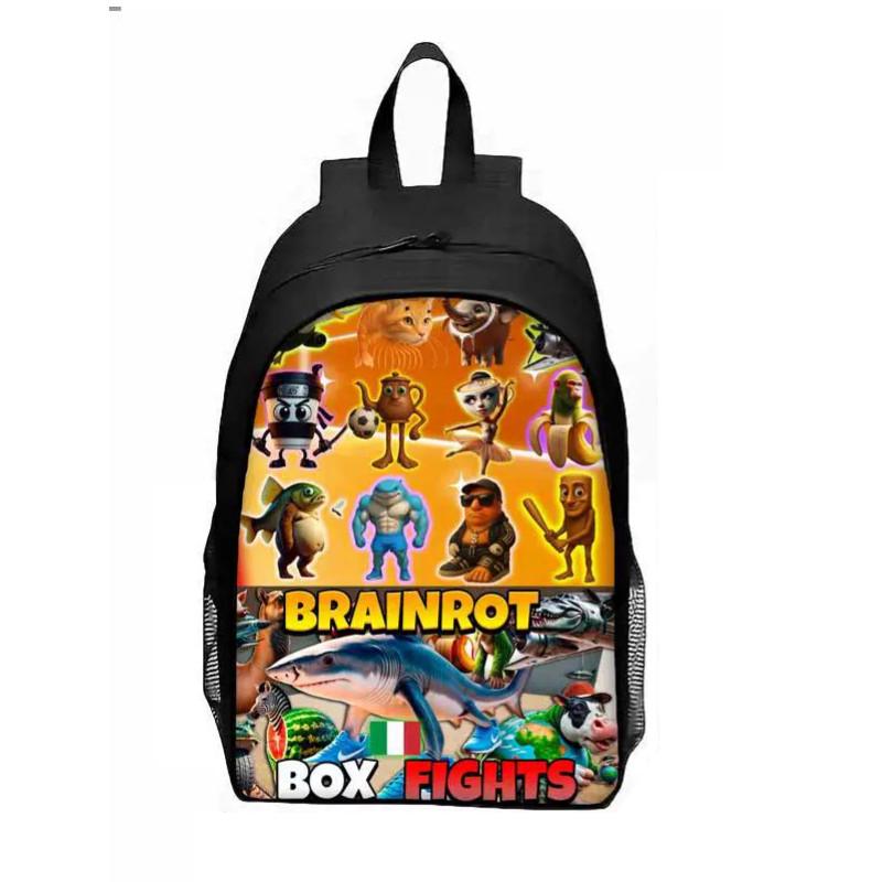 Al Italian Brainrot Pattern Backpack Breathable Student Schoolbag Gift Casual