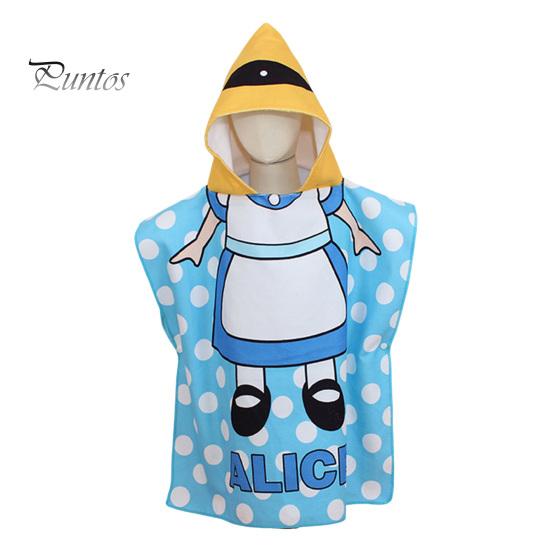 Children Bath Towel Cartoon Printing Kids Beadch Hooded Bath Wrap Poncho Quick-drying Super Absorbent Swimming Towel Windproof Wearable Towel Toddler