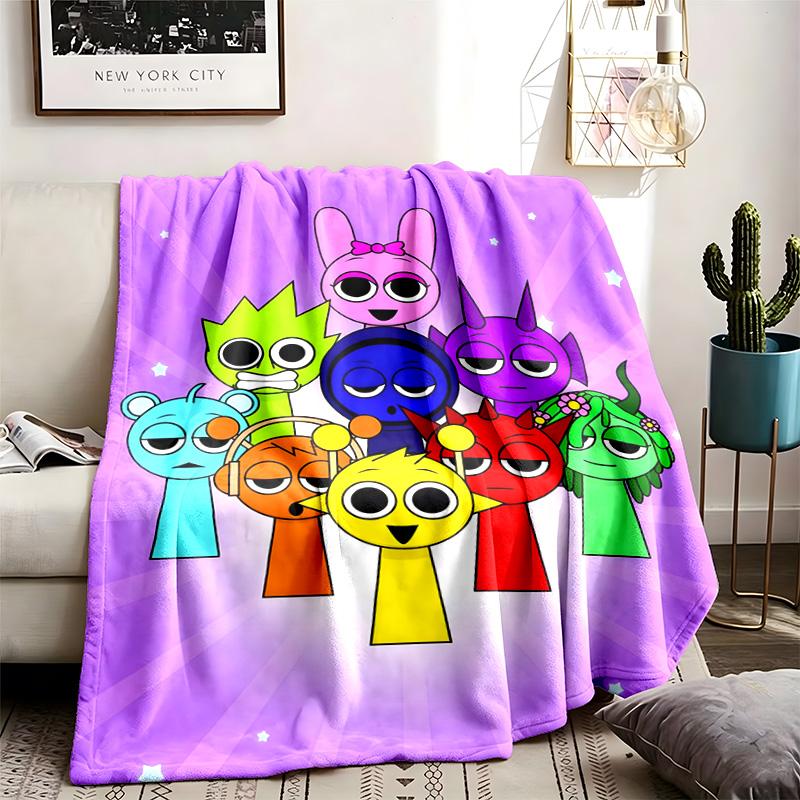 Sprunki Theme Blanket Suitable For The Sofa Camping And Travel Made Of Soft Flannel Material An Ideal Gift For Occasions Such As Birthday