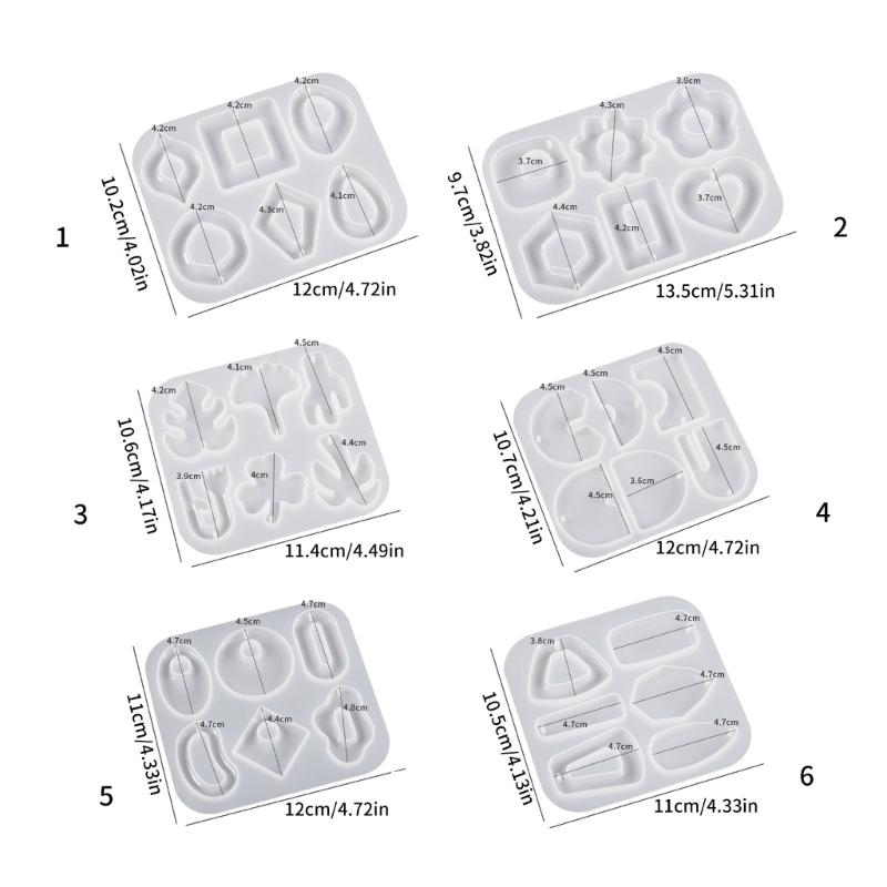 Crystal Earring Pendant Mould Ear Clips Silicone Mold Irregular Shapes Earrings Mould for DIY Enthusiasts Crafts Mould