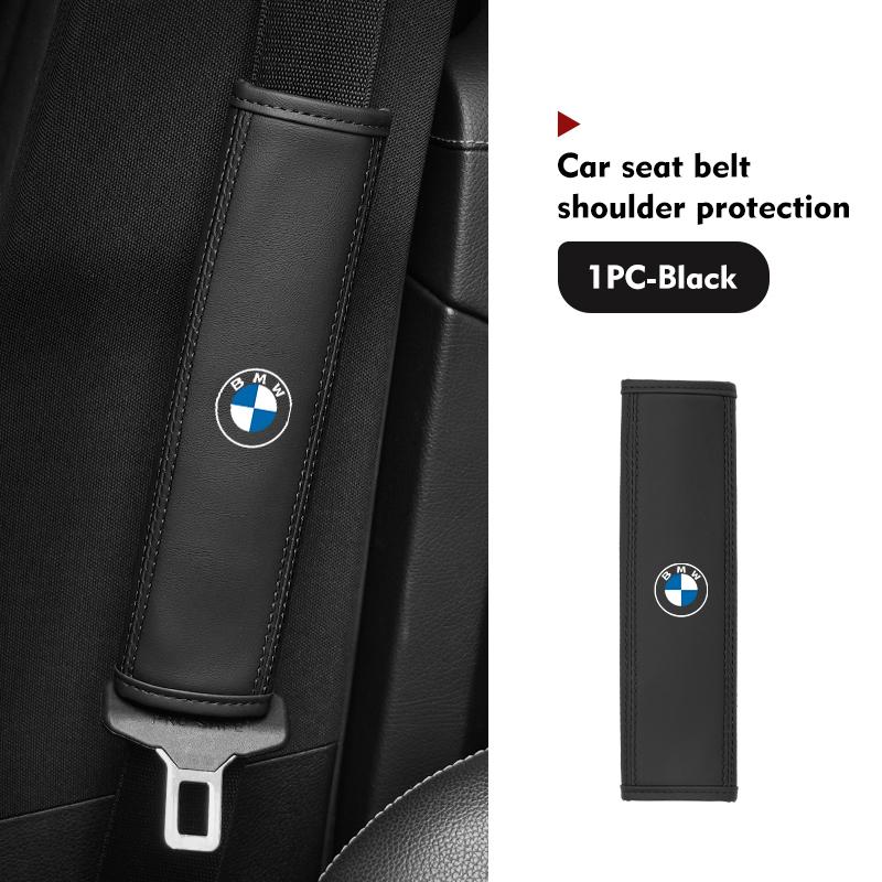 MLKH2 Leather Car Seat Belt Shoulder Cover Protection Accessories For BMW E90 E60 E46 E39 F30 F10 E87 X3 X4 X5 X1 G30 G20