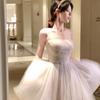 Flowing Immortal Princess Mesh Tie-Waist Dress