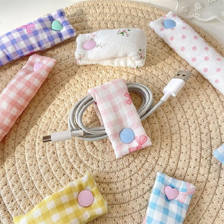 1PC Efficient Cloth Cable Straps Earphone Organizers For Chargers Headphones Data Wires Floral Cord Management System