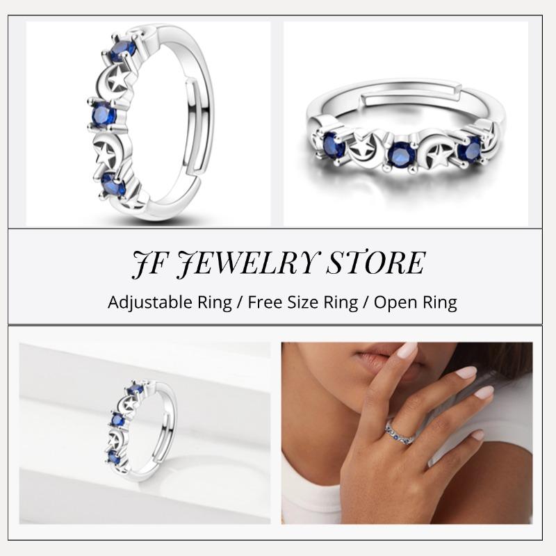 Free Size Ring For Women S925 Silver Original Blue Eyes Dragon Bee Shell Cherry Adjustable Rings Clover Chain Open Ring Jewelry