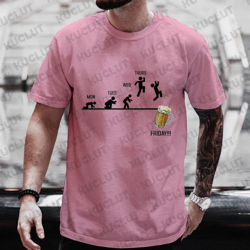 

Футболка для мужчин Одежда Happy Friday Beer Day Забавная графика Y2k Топы Drinking Lover Party Футболка размера плюс с коротким рукавом Футболки XXXXXL золотой