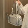 JK Borsa a Tracolla con Tasca Trasparente Stile Preppy Bambola di Cotone Ita Bag Quadrata Itabag Borsa per Piccoli Oggetti
