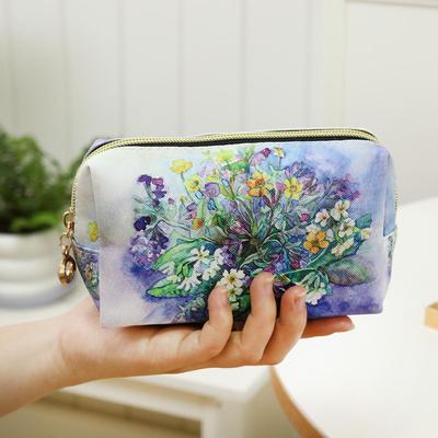 Women's Waterproof PU Cosmetic Clutch: Multifunctional Travel Toiletry Bag