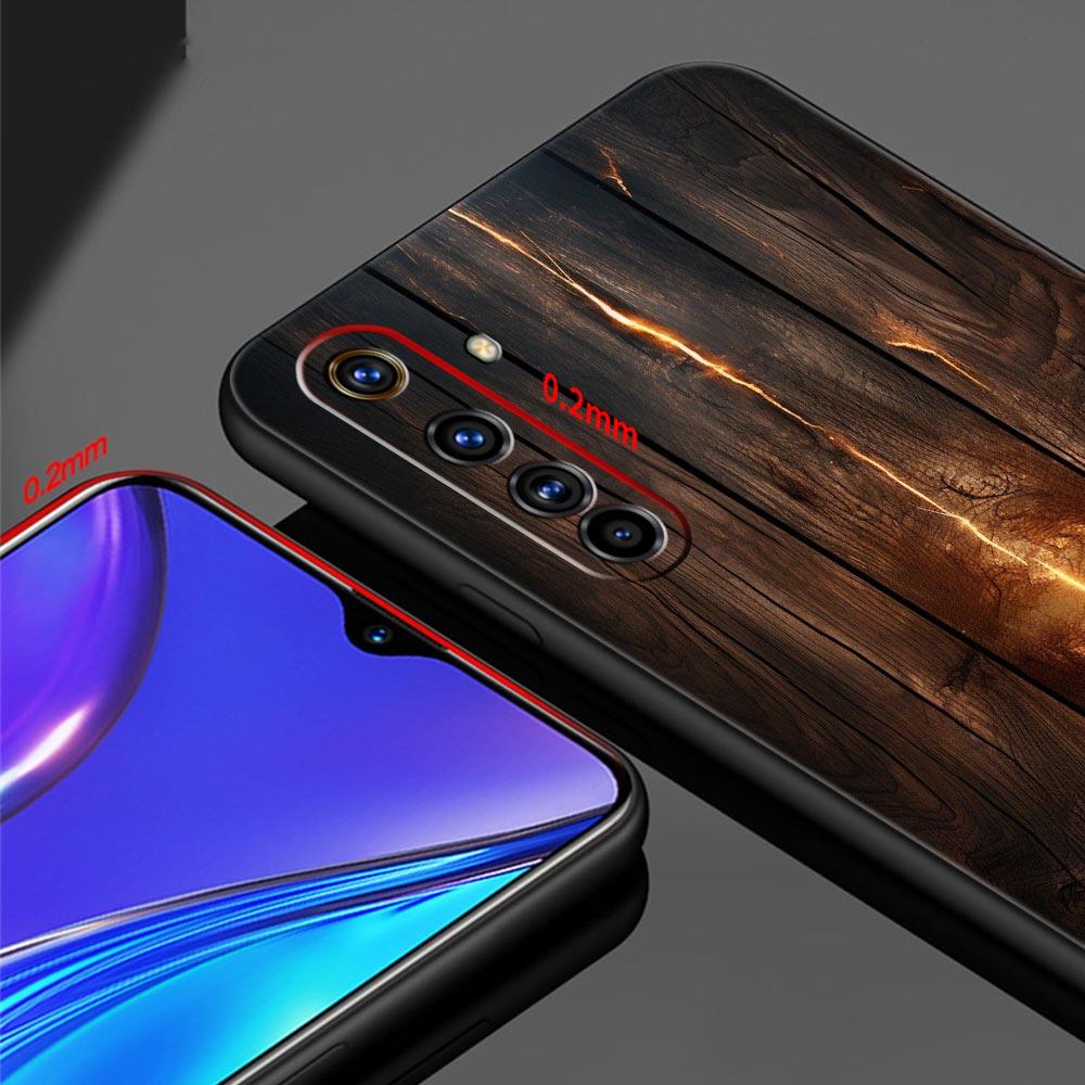 Luxury Vintage Wood Grain Pattern Case For Realme C67 C63 C55 C53 C35 C25 C21 GT 2 3 5 6 10 11 12 13 Pro 5G Soft TPU Phone Cover