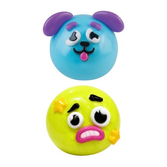 Cartoon Face Stress Ball Anxiety Relieving Moldable Dog Face Squeeze Toy Slow Rising Soft Stretchy Hand Relaxing Sensory Fidget Toy