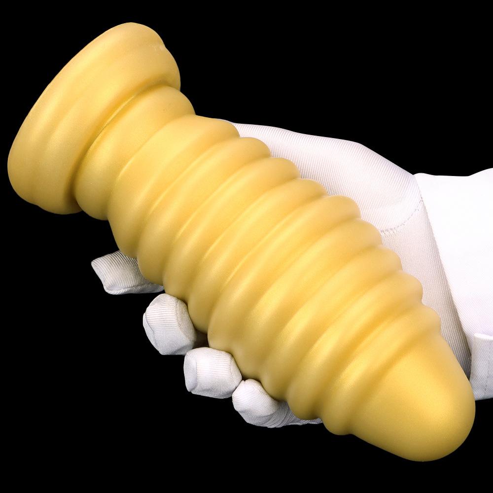 Gold Silikon Weiche Super Große Dicke Saugnapf Anal Expander Anal Plug Fisting Masturbator Großen Dildo Sex Spielzeug