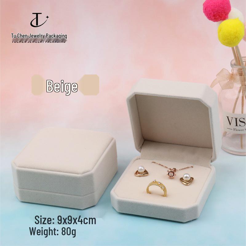 Velvet Octagonal Jewelry Box: Multi-use Storage for Rings, Earrings, Necklaces