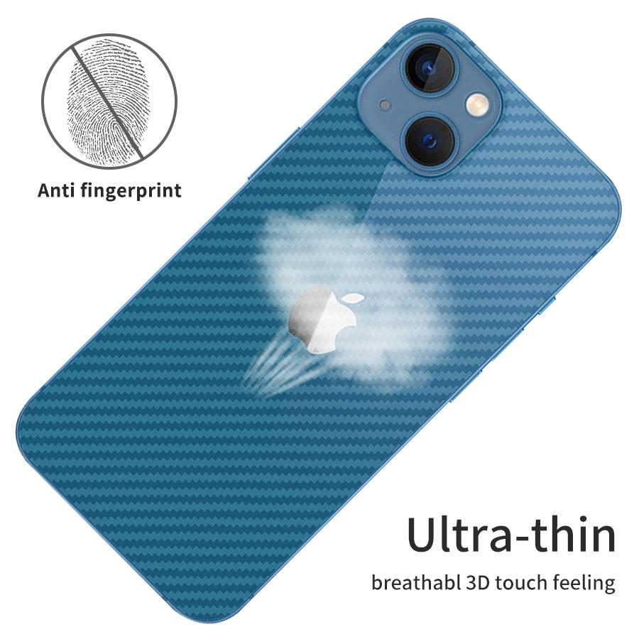 5Pcs Carbon Fiber Back Screen Protector Film Sticker For iPhone 11 12 13 Mini 14 15 16 17 Pro Max X XR XS XS Max SE 2020 6 6s 7 8 Plus