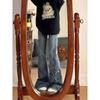 Petite Women's Butterfly Embroidered Micro-Flare Jeans for Spring/Autumn, Plus Size Available