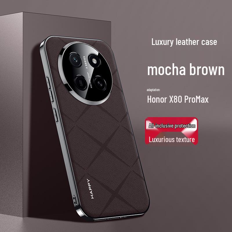 Premium Full Coverage Anti-Drop Leather Case for Honor X80 Pro Max