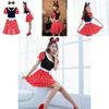Elegante Costume Sexy da Donna Adulta con Personaggio Minnie Mouse a Pois per Halloween