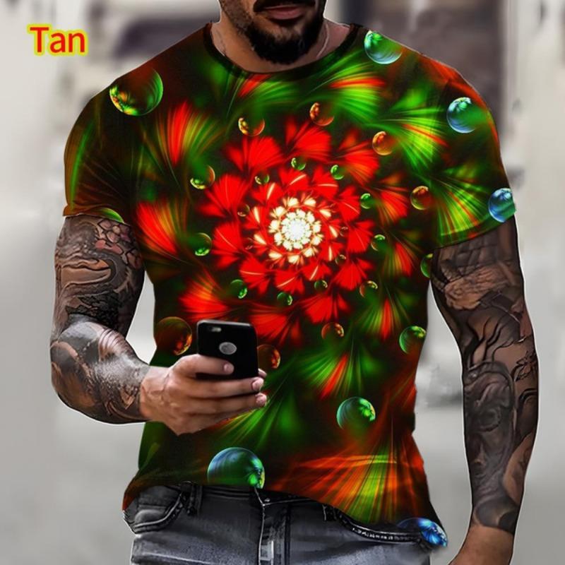 Neue Mode Buntes 3D-gedrucktes T-Shirt lässig kurzärmelig Cooles T-Shirt