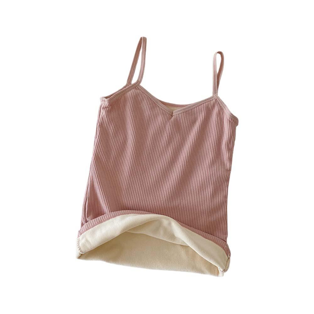 Slim Fit Women Thermal Camisole Thermal Plush Vest Underwear Warm Suspender Vest  Ladies