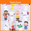 Entzückendes 12-teiliges Peanuts Charlie Brown Snoopy Lucy Franklin Figuren-Kuchenaufsatz-Set