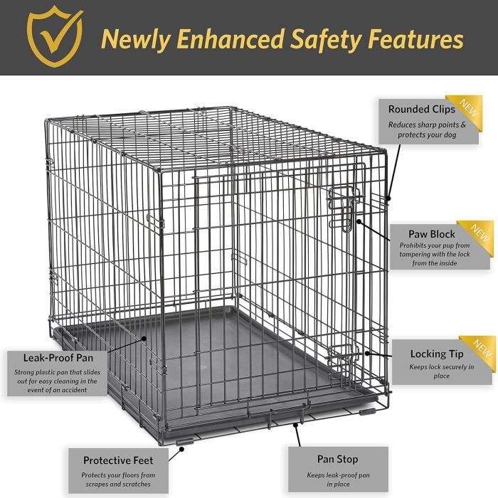 Cage Pliable En Métal - MidWest Homes for Pets - B36 - 91,4 Cm - Pour Chiens Moyens - Étanche