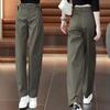 Military Green High-Waist Scythe Cargo Pants for Women - Versatile, Fashionable, Loose Wide-Leg, Slimming Casual Wear for Spring/Autumn 2025.