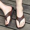 Summer Men's Flip Flops, New Leather Home Casual Sandals, Fashionable Outerwear, Soft Bottom, Anti Slip Beach Slippers