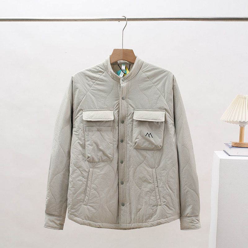 Outdoor Mountain-Style Functional Stand-Collar Padded Work Shirt Jacket for Men, Winter Cotton-Padded Jacket, Foreign Trade Men's Cotton Clothing