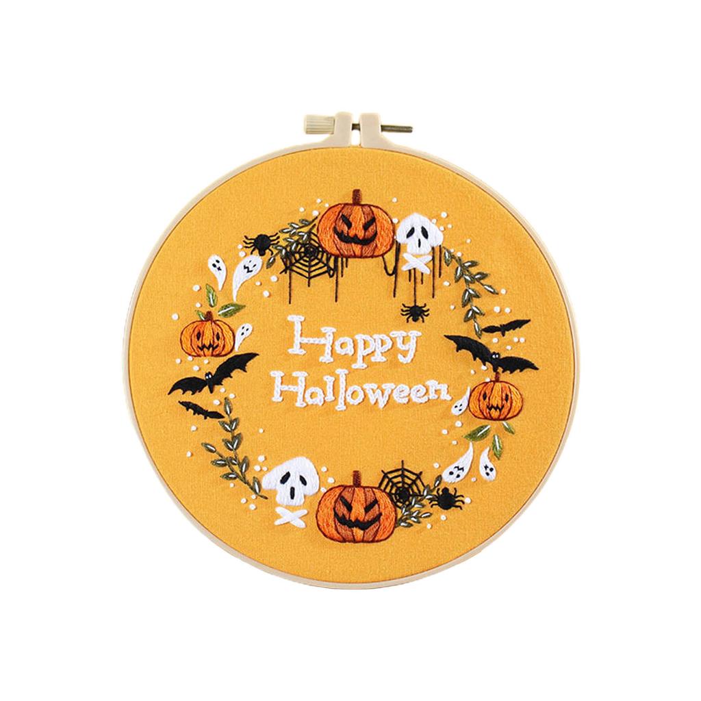 Embroidery Stitches Practice Embroidery Kits for Beginner & Halloween Pattern, Embroidery Starter Kits with Instruction