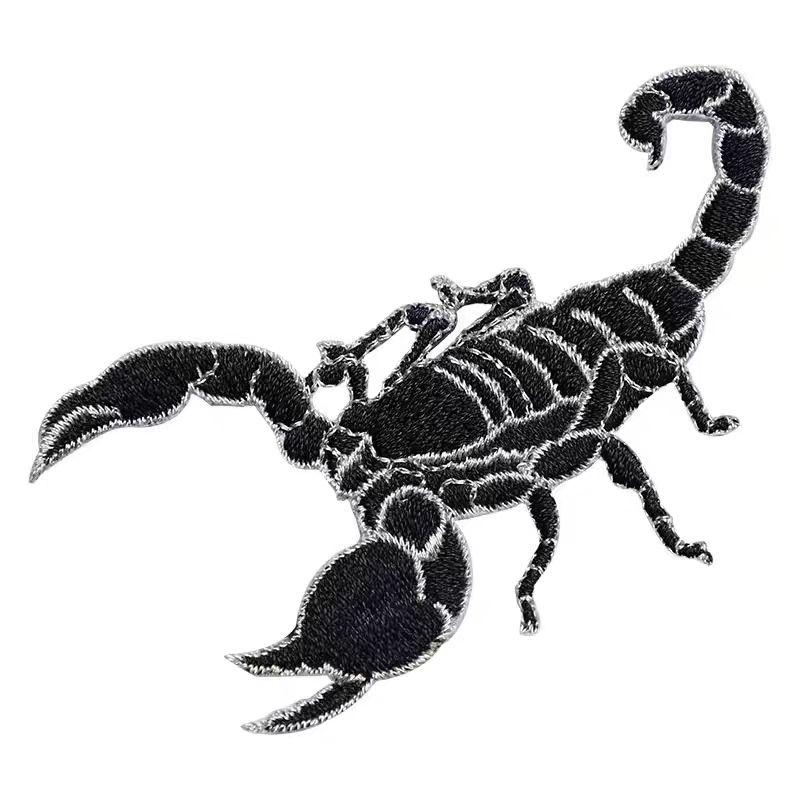 4Pcs Animal Embroidery Patch Spider Scorpion Bat Iron On Patch Applique DIY Holes Repair Clothing Decoration