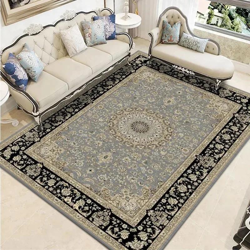 Bohemian Vintage Carpet Large Area Living Room Sofa Mat Bedroom Office Muslim Prayer Non-slip Machine Washable Rug Home Decor