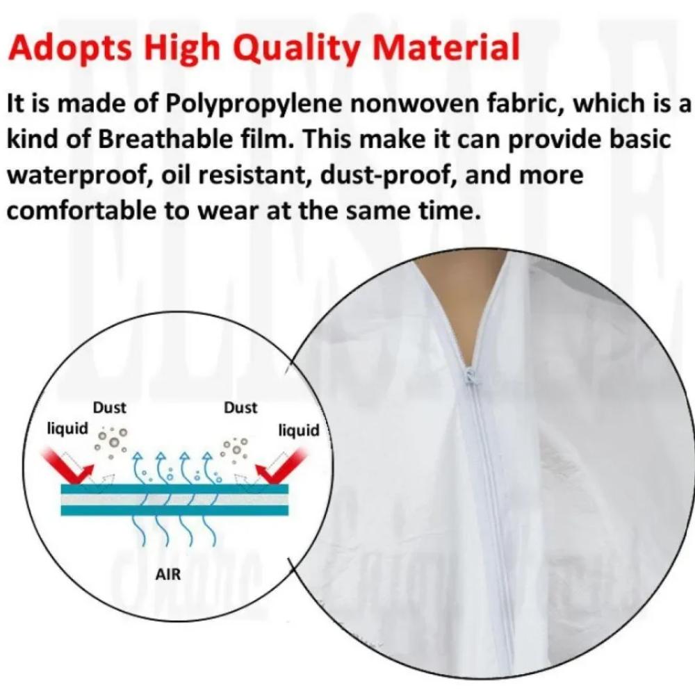 Disposable Breathable Dustproof Water Oil Resistant Work Safety Overall Anti Dust Spary Painting Decorating Labour Coverall Suit