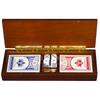 WE Games 3-Player Wooden Cribbage Set - Easy-Grip Pegs and 2 Decks of Cards - Walnut Stained