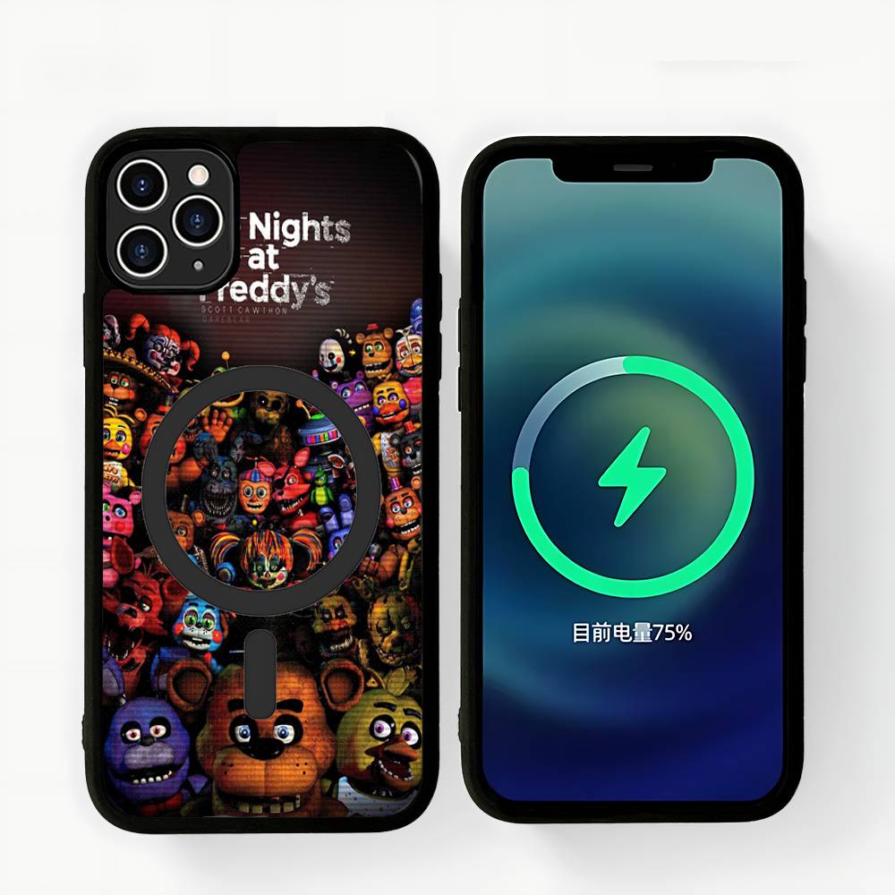 Amine Fnaf Five-nights-At-Freddys Magnetic Matte Phone Case For IPhone 16 17 15 14 13 12 11 For Magsafe Wireless Charge Cover