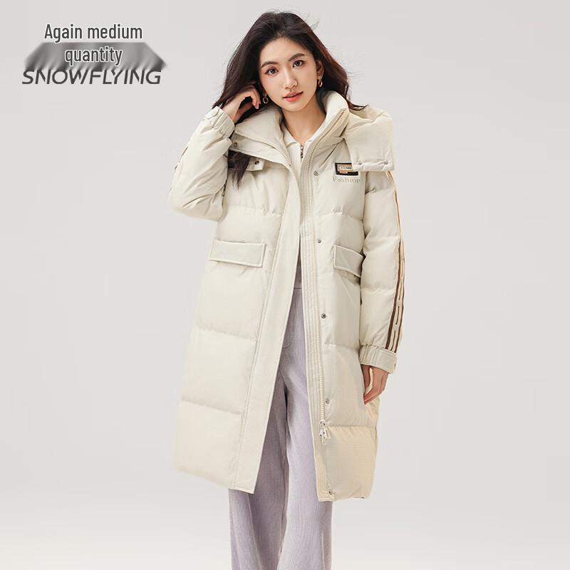

XueZhongFei Women s Striped Mid-Length Thick Down Jacket 165/88A