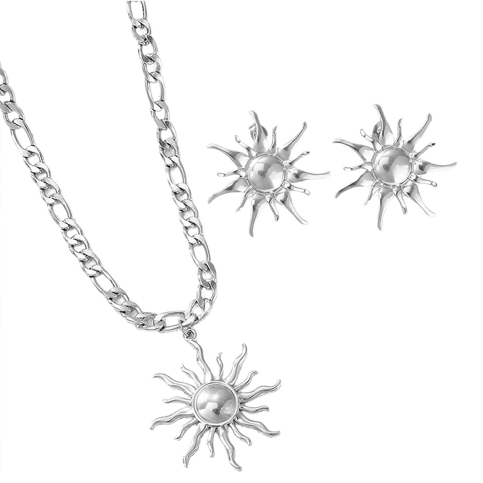 

Стильные серьги-пусеты с подсолнухами, удобный набор украшений, текстура из нержавеющей стали, подходят для свиданий и повседневных мероприятий серебряный