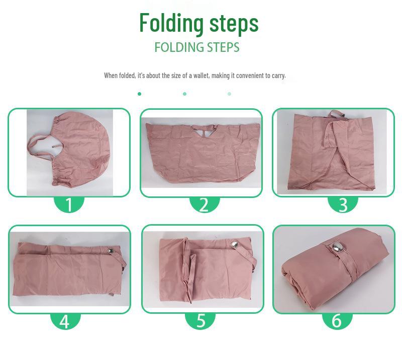 Eco-Friendly Foldable Shopping Tote with Buckle, Drawstring Closure, and Single Shoulder Strap