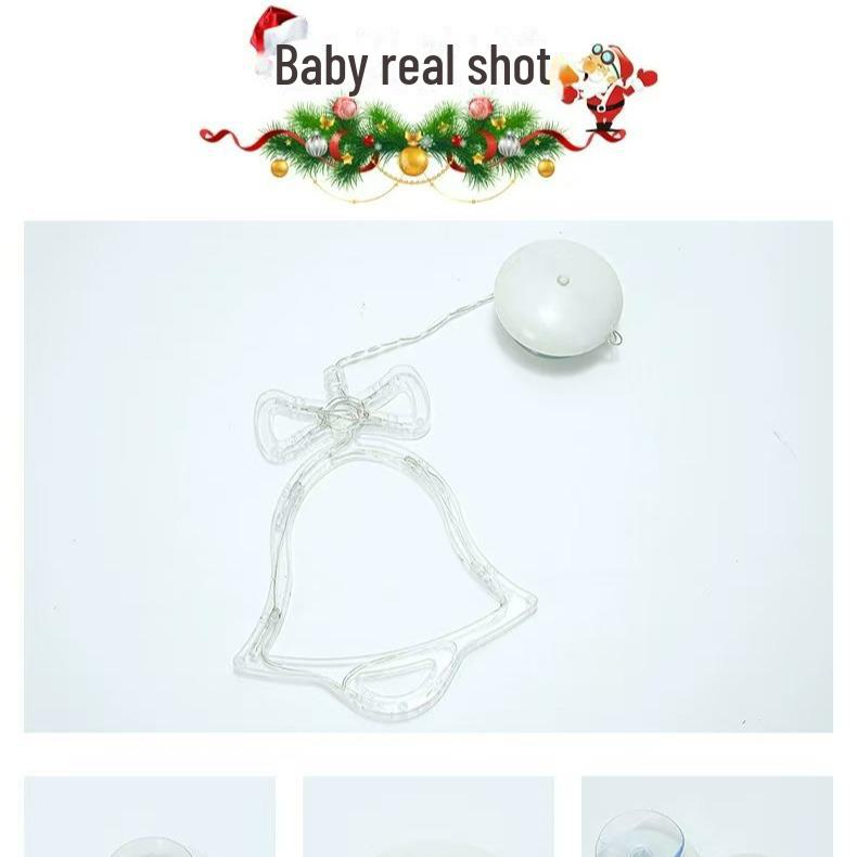 Lampă LED cu ventuză de Crăciun: Decorațiuni cu Moș Crăciun și Reni pentru Ferestre și Copaci