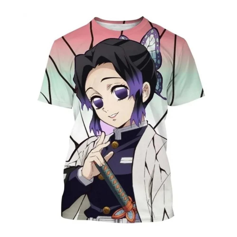 Anime Devil Killer Kimetsu No Yaiba Kamado Nezuko Kochou Shinobu T-shirt, 3D Printed Fashion T-shirt