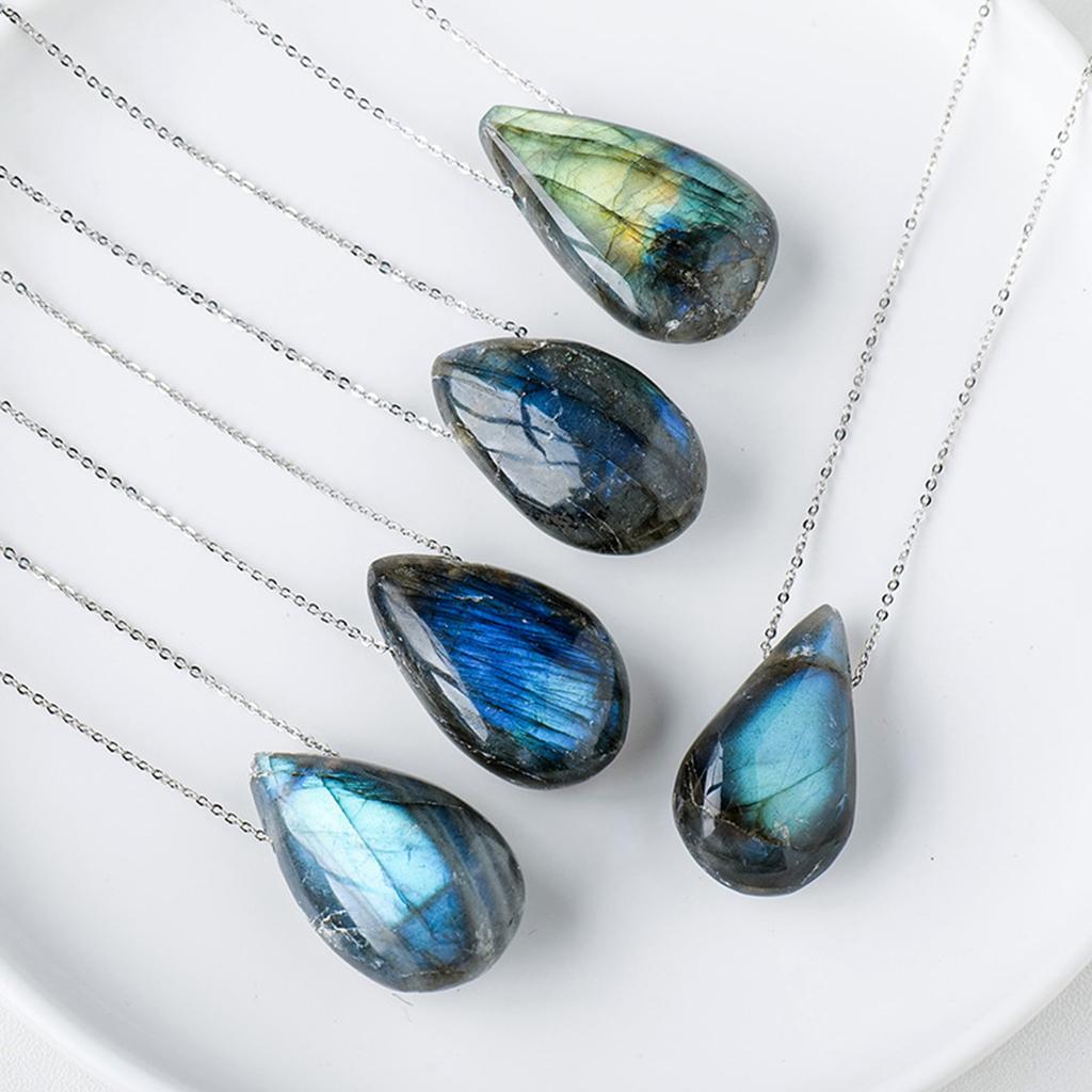 Pendant Choker Water Drop Shape Moonstone Material Perfect Gift for Men Girl