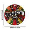Vintage Round Metal Sign 1865 Juneteenth Commemorative Aluminum Plaque Home Wall Art Decor