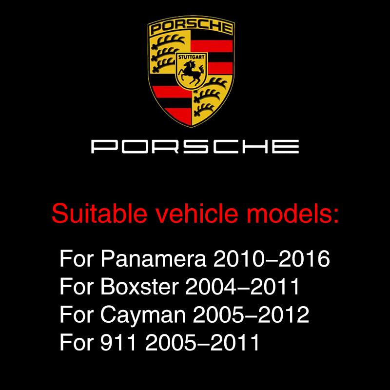 2Pcs Car Door HD Projector Lamp LED Decoration Atmosphere Light For Porsche Cayenne Panamera Macan 911 718 Taycan Boxster Cayman