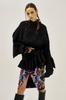 Greedius Electric Slider Ruffle Front Slit H-Line Skirt