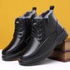 Men's Lightweight Comfortable Cold Warm Padded Snow Boots Non-slip Wear Outdoor Leisure Sports Cotton Boots Leather Shoes