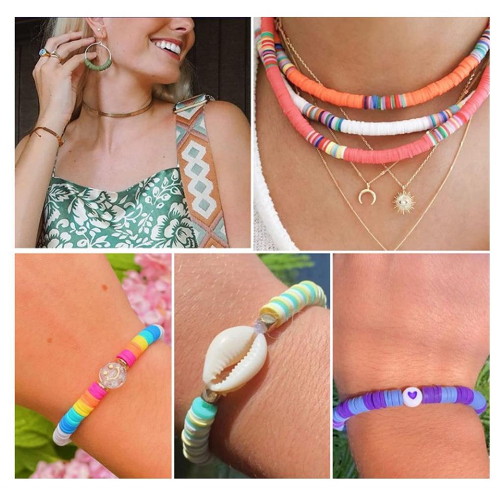 6000 kusů/sada Polymerové korálky Náhradní Opakovaně použitelné Náramek Šperky Náhrdelník Přívěsek Náušnice Výroba Korálky Příslušenství