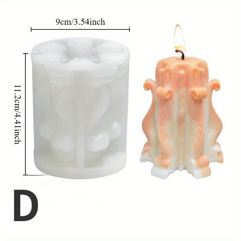 3D vyřezávaná silikonová forma na svíčku | Nástroj pro kutily na aromaterapii, mýdlo a pryskyřici