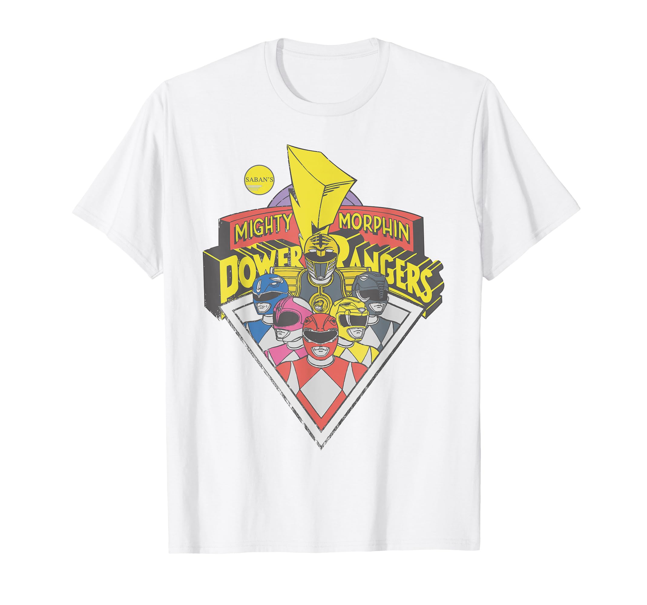 

Power Rangers Logo Group Retro Power Squad Vintage Emblem T-Shirt