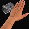 Stainless Steel Colorful Crystal Hand Chain Bracelet For Women Fashion Gold Color Water Drop Finger Bangle Bracelet Hand Jewelry