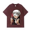 275 GSM Washed T-shirts 100% Cotton One Piece V63 Law Print Unisex Heavy Cotton T Shirt