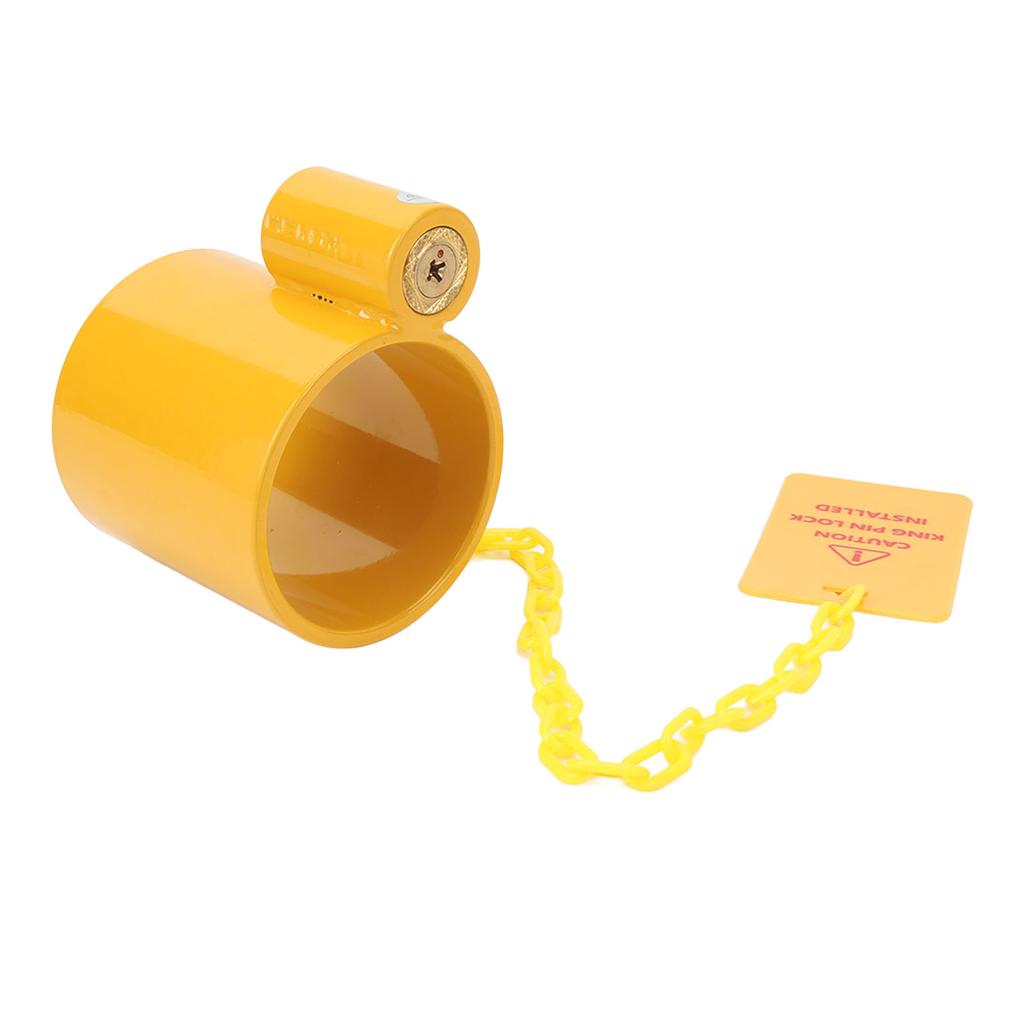 5th Wheel King Pin Lock Anti Rust Heavy Duty Steel Trailer King Pin Lock with Yellow Caution Tag For Motorhomes