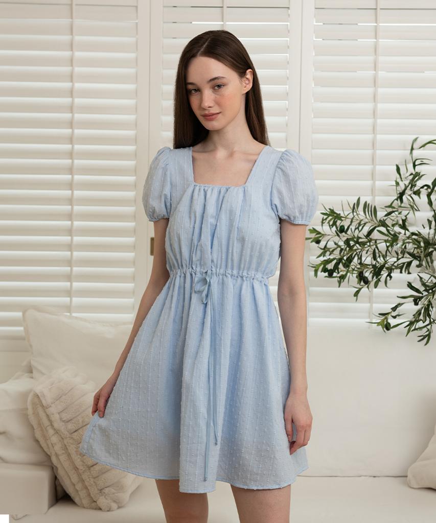 Leusyua Sheer Mini Dress - Blue